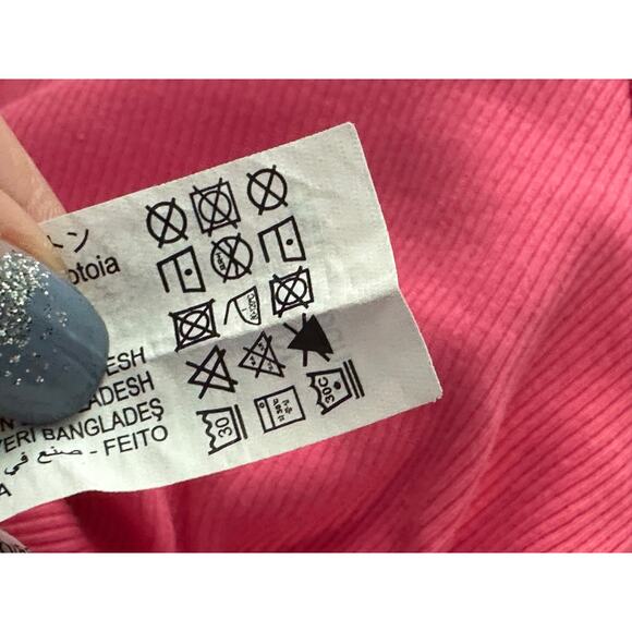 Zara pink ribbed crop tank top size M - Picture 5 of 12